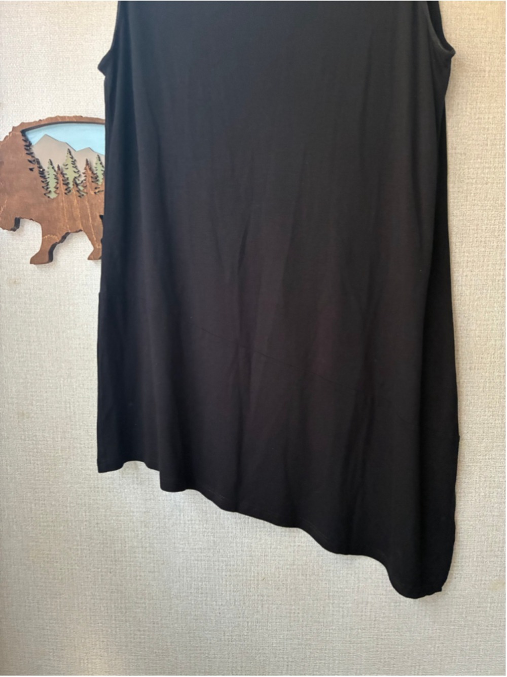 Women's Eileen Fisher Black A symmetrical Tank Top Size M - Picture 2 of 5